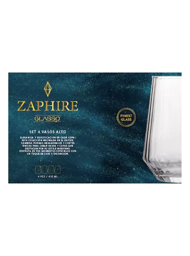 SET 4 VASOS 410 ML ZAPHIRE GLASSO - 4