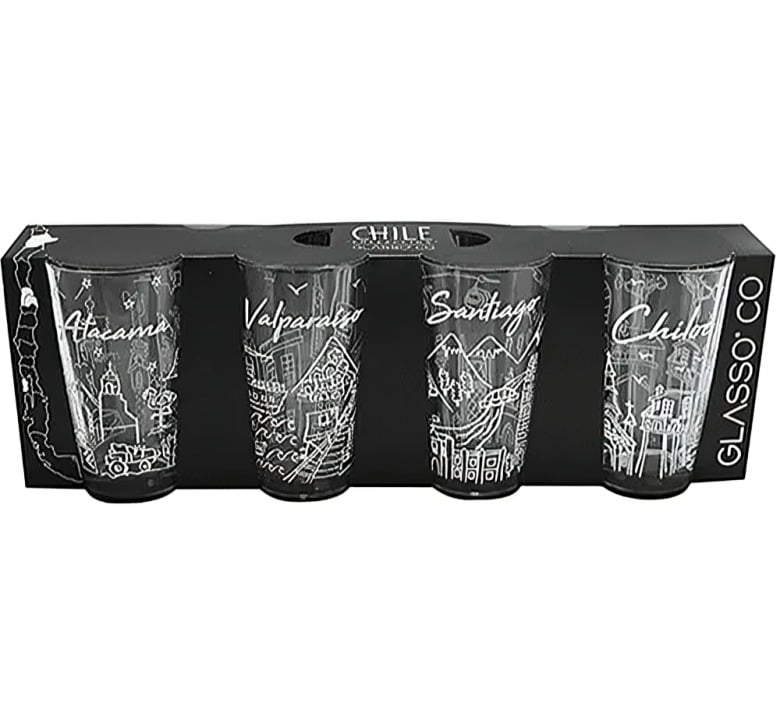SET 4 VASOS CHILE COLLECTION GLASSO - 2