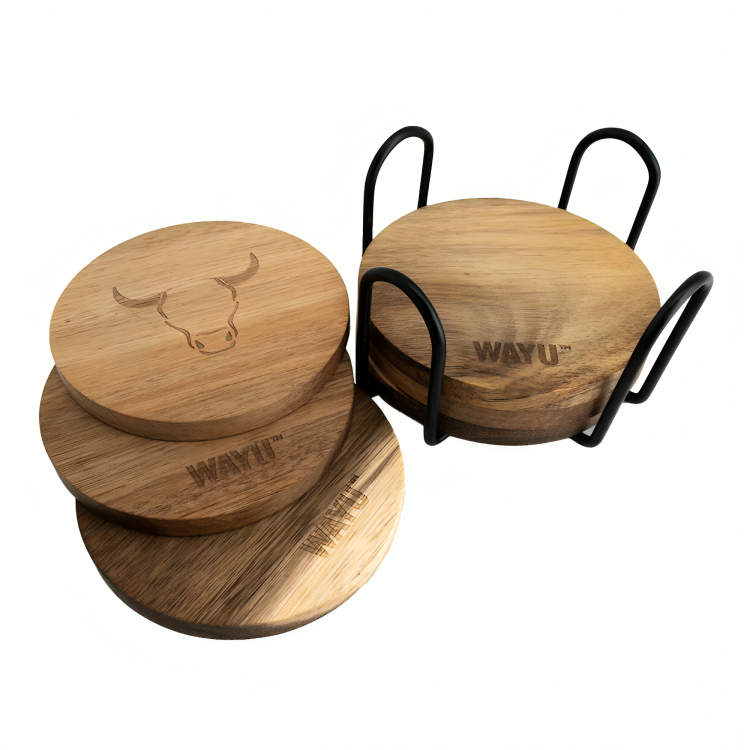 SET 6 POSAVASOS MADERA WAYU - 1