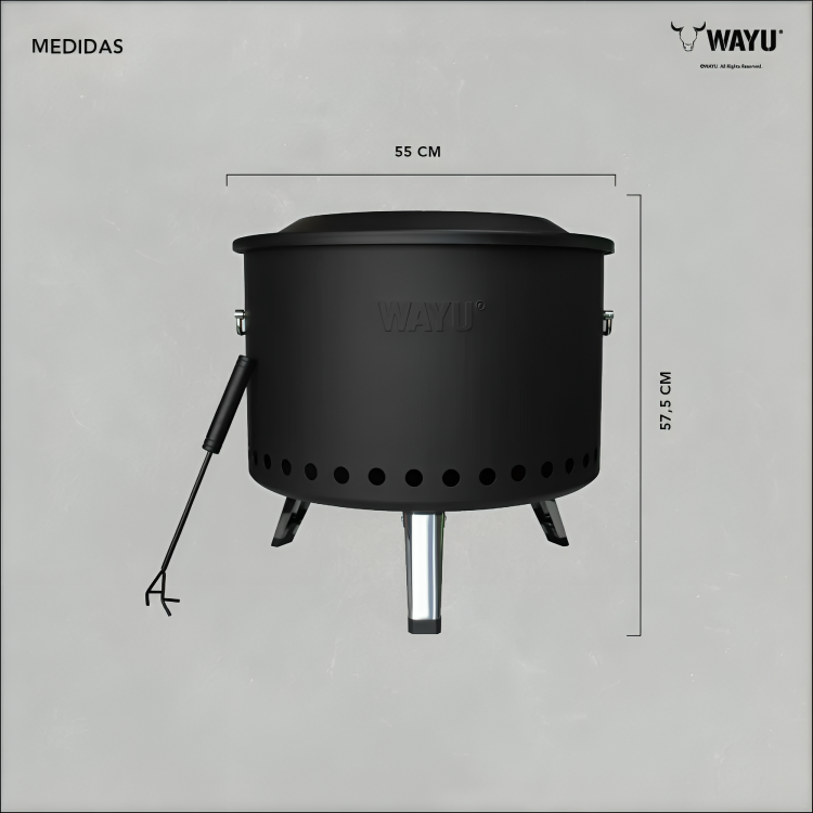FOGON DOBLE COMBUSTION 55CM WAYU - 3