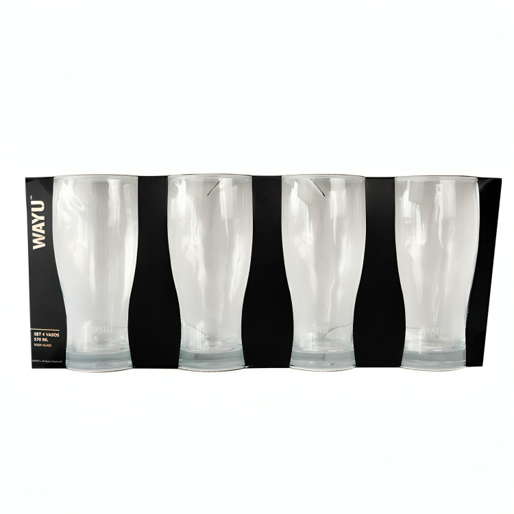 SET 4 BEER GLASS 570ML WAYU - 2