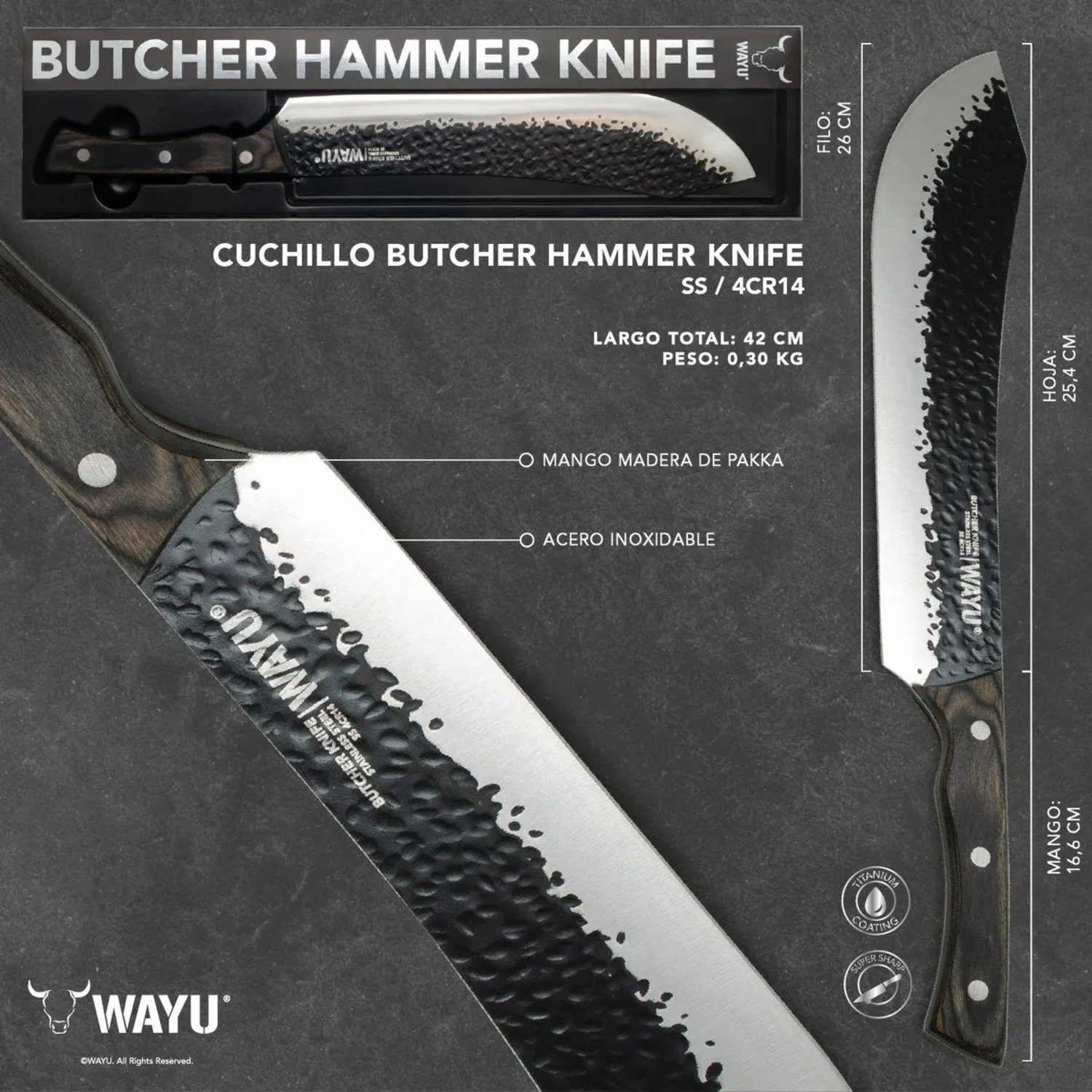 CUCHILLO HAMMER BUTCHER 10' WAYU - 2