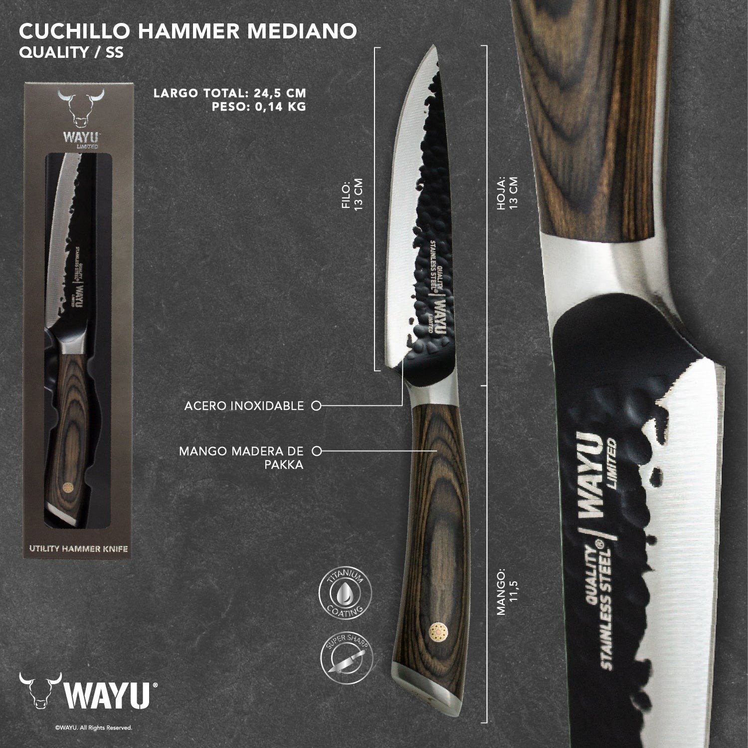 CUCHILLO HAMMER MEDIANO WAYU - 2