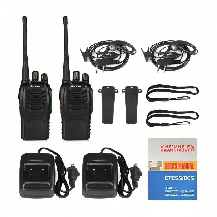 PACK 2 RADIO TRANSMISOR WALKIE TALKIE BF-888S MANOS LIBRES - 3