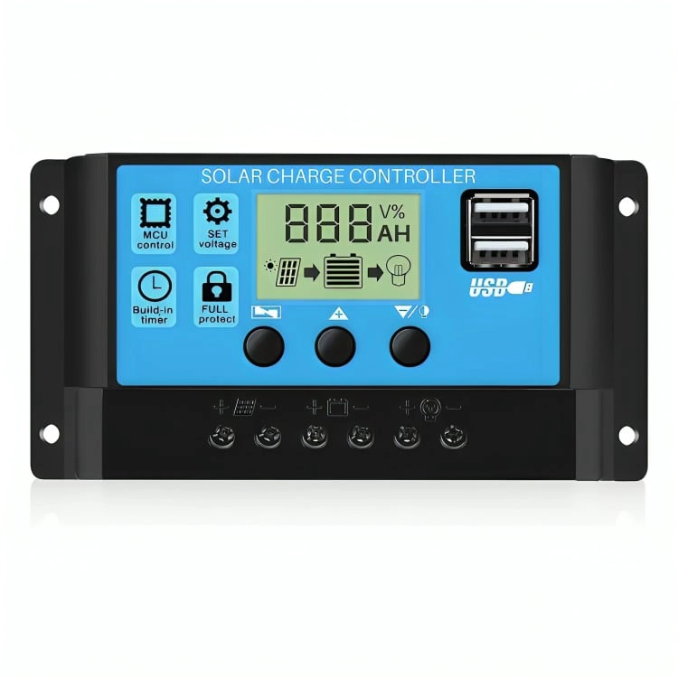 REGULADOR DE CARGA SOLAR DIGITAL 12V 24V 60A 2USB - 1