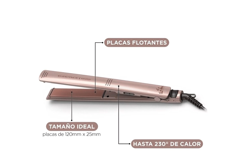 PLANCHA ALISADOR CABELLO ELEGANCE LED KERATION GAMA DIG - 3