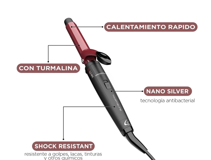 ONDULADOR RIZADOR DE PELO GAMA TOURMALINA RGSTDN 19 MM - 1
