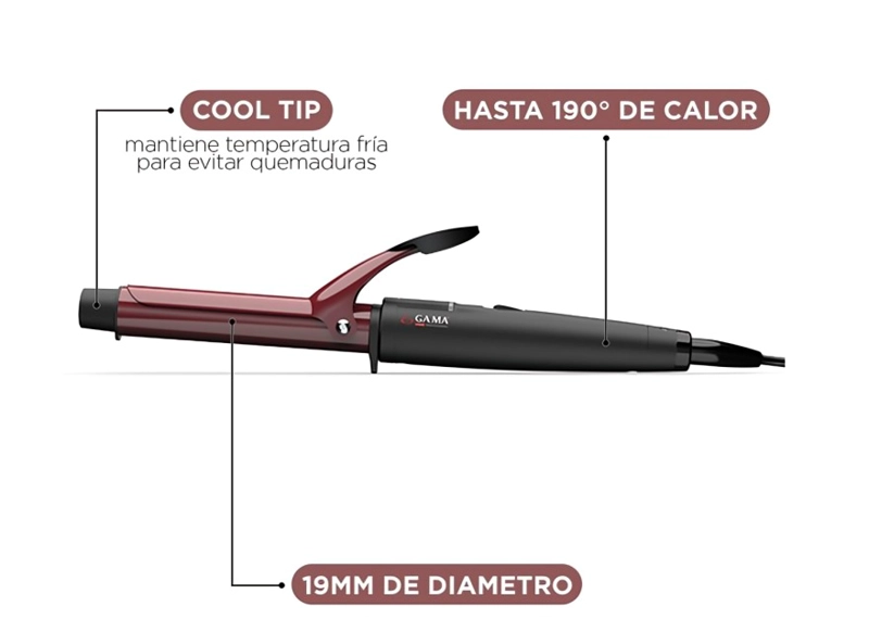 ONDULADOR RIZADOR DE PELO GAMA TOURMALINA RGSTDN 19 MM - 6