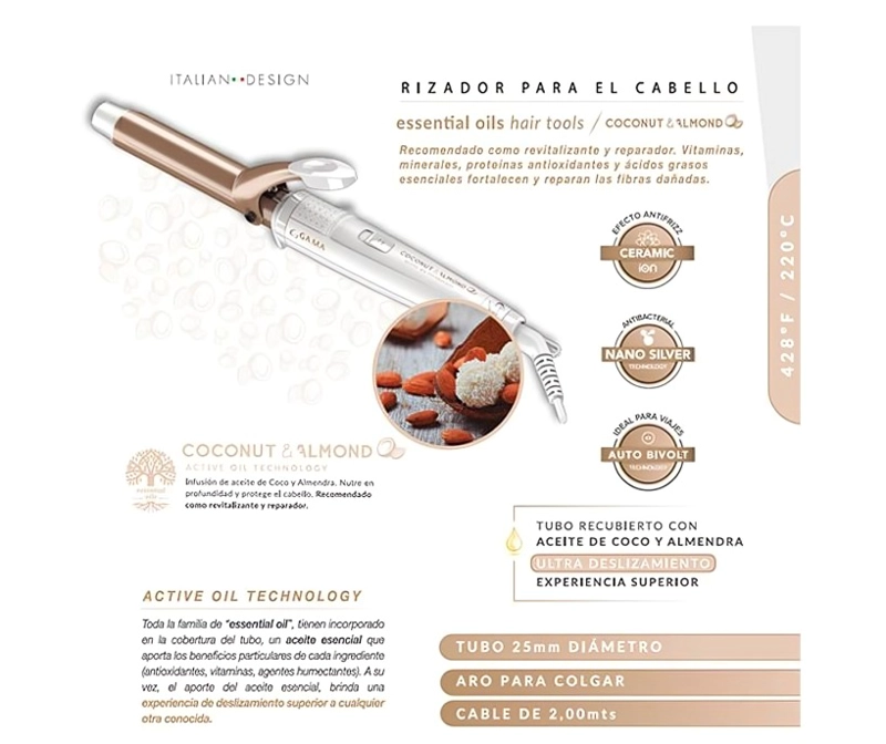 ONDULADOR RIZADOR DE PELO COCONUT RGSTDN 25 MM - 1