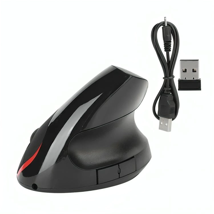 MOUSE OPTICO VERTICAL ERGONOMICO INALAMBRICO RF PC SMART TV - 3