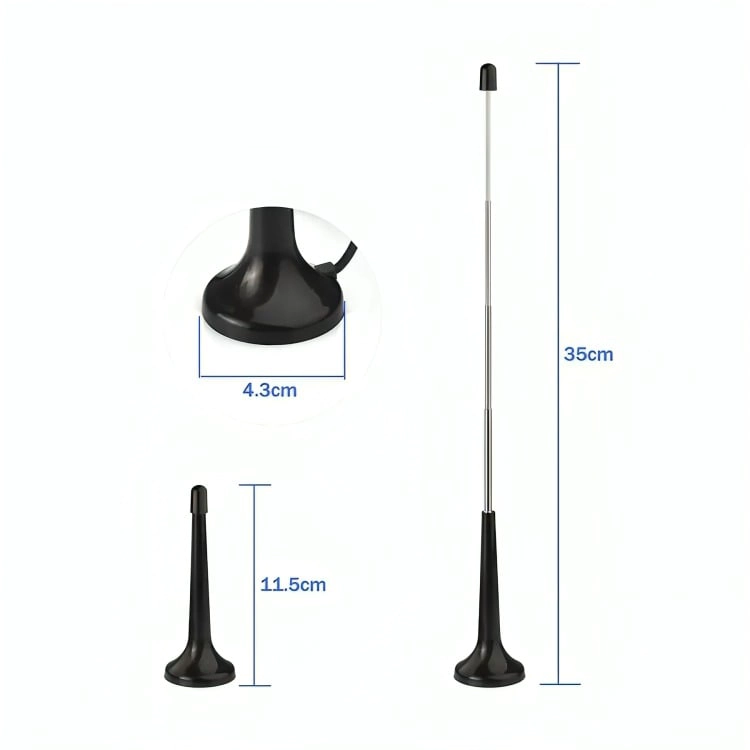 MINI ANTENA DIGITAL PARA TV BASE MAGNE TICA - 2