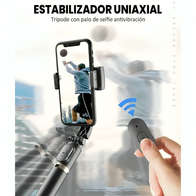 ESTABILIZADOR CELULAR GIMBAL L08 SELFIE STICK, TRIPODE - 2