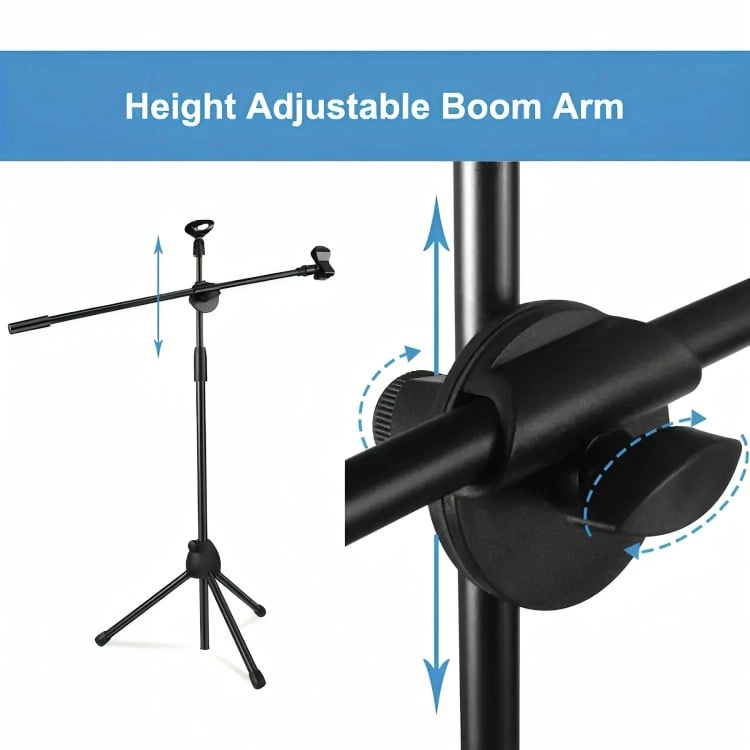 SOPORTE CON BRAZO PARA MICROFONO ATRIL DE MICROFONO 2EN1 - 3
