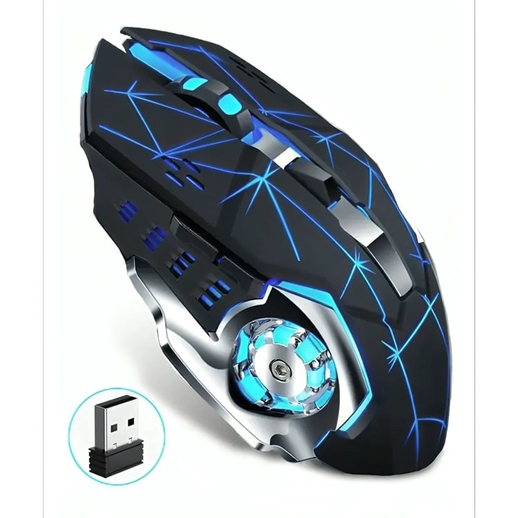 MOUSE GAMER INALAMBRICO RECARGABLE ILUMINADO RGB - 1