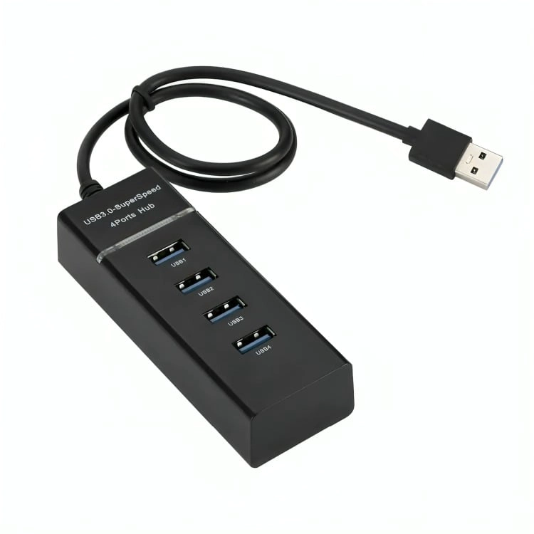 HUB USB 3.0 4 PUERTOS DE ALTA VELOCIDAD INDICADOR LED AZUL - 1
