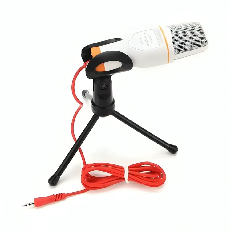 MICROFONO ESTUDIO CONDENSADOR ATRIL  COLOR BLANCO - 2