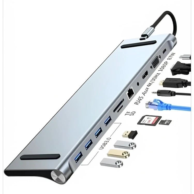 ADAPTADOR HUB 11 EN 1 USB TIPO C USB-C HDMI - 1