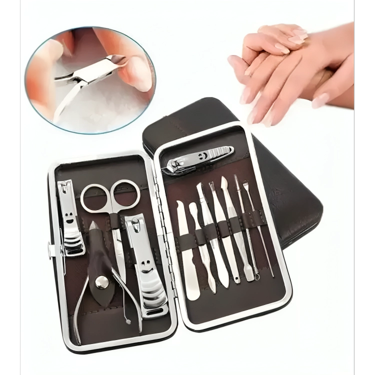 ESTUCHE 12 PCS MANICURE PEDICURE ACERO INOXIDABLE - 3