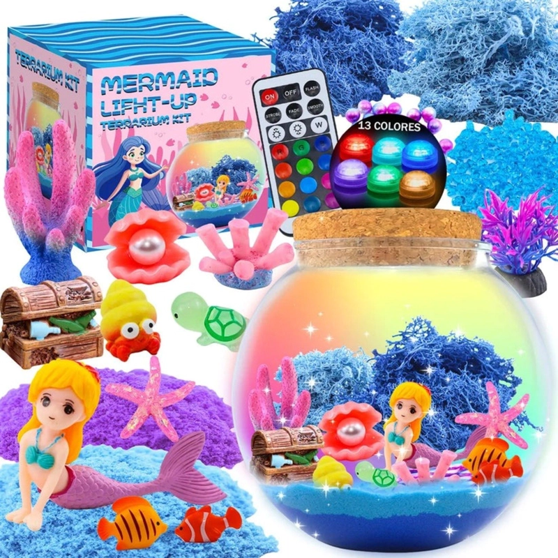 KIT ARENA MAGICA CON LUZ NOCTURNA TERRARIO SIRENA - 5