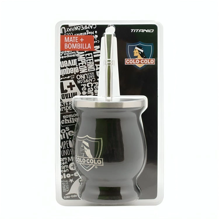 MUG MATE CON BOMBILLA CLASICO COLO COLO 200ML COLOR NEGRO - 3