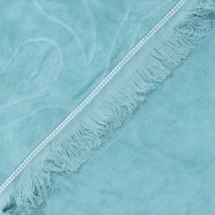 TOALLA DE PLAYA 3D 80×160 CM. ALGODON JACQUARD / FLORES TURQUESA – MASHINI - 2