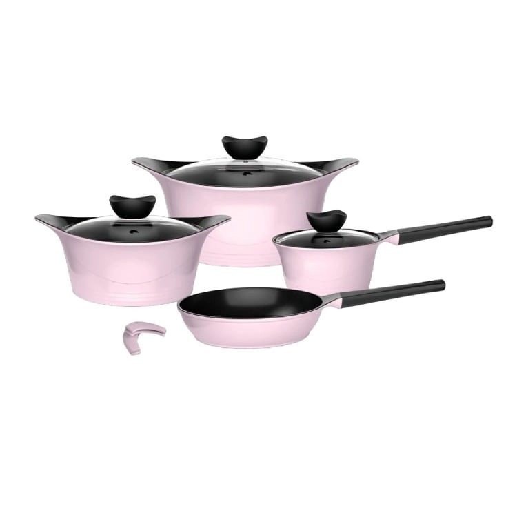 BATERIA COCINA ALUMINIO FUNDIDO 7 PIEZAS FORTIS PINK - 3