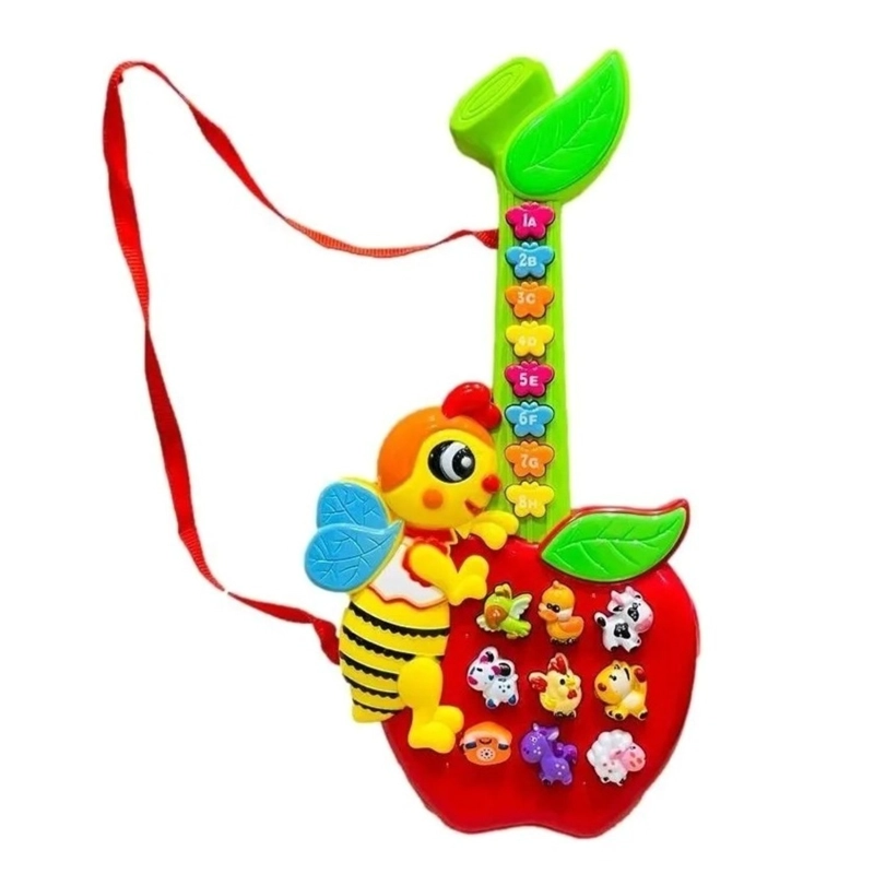 PACK X 3 GUITARRA INFANTIL EDUCATIVA SONS DE BICHOS LETRAS E NUMEROS - 1