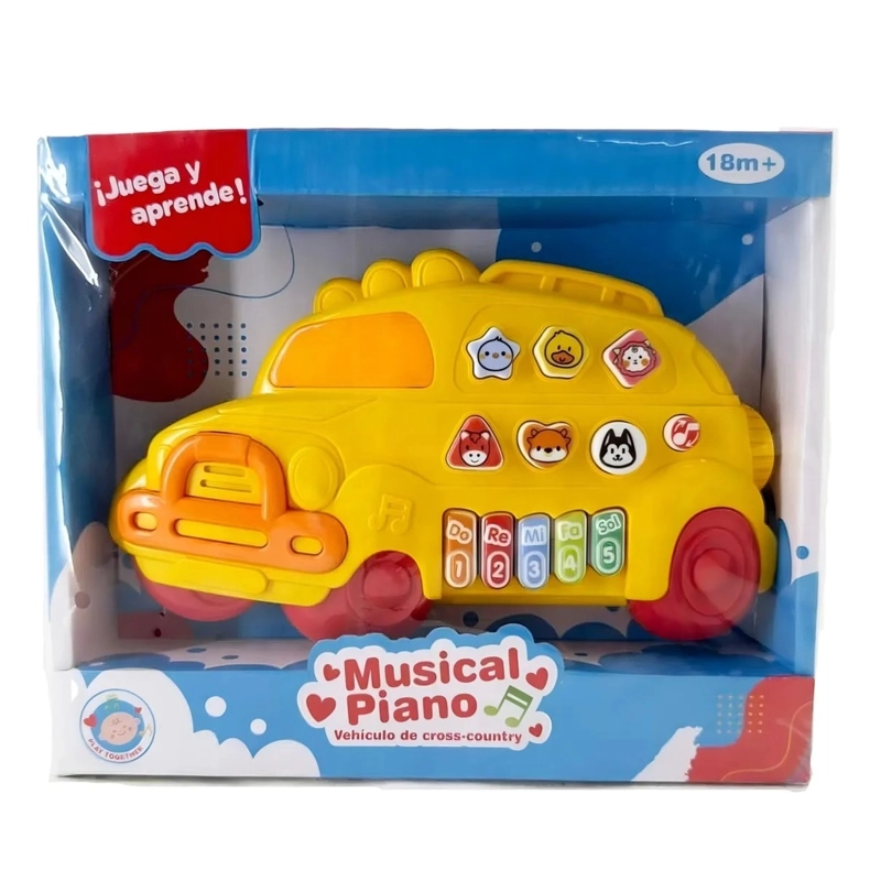 PACK X 3 JUGUETE PIANO MUSICAL VEHICULO DE CROSS-COUNTRY AMARILLO - 3