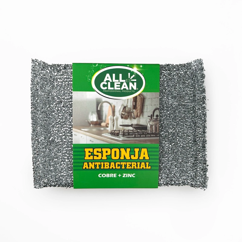 PACK X 4 ESPONJA DE COBRE + ZINC ANTIBACTERIAL 2 UNIDADES – ALL CLEAN - 2