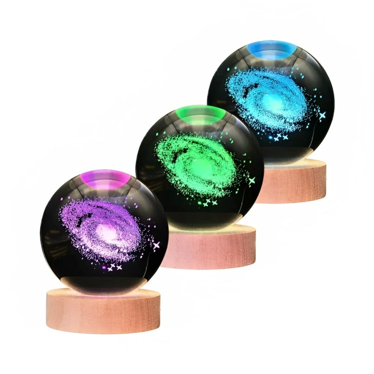 LAMPARA BOLA DE CRISTAL LED RGB COLORES GALAXIA - 1