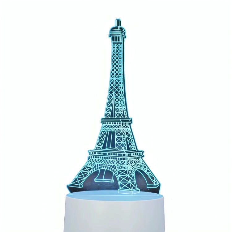 LAMPARA LED RGB VISUALIZACION 3D TORRE EIFEEL - 1