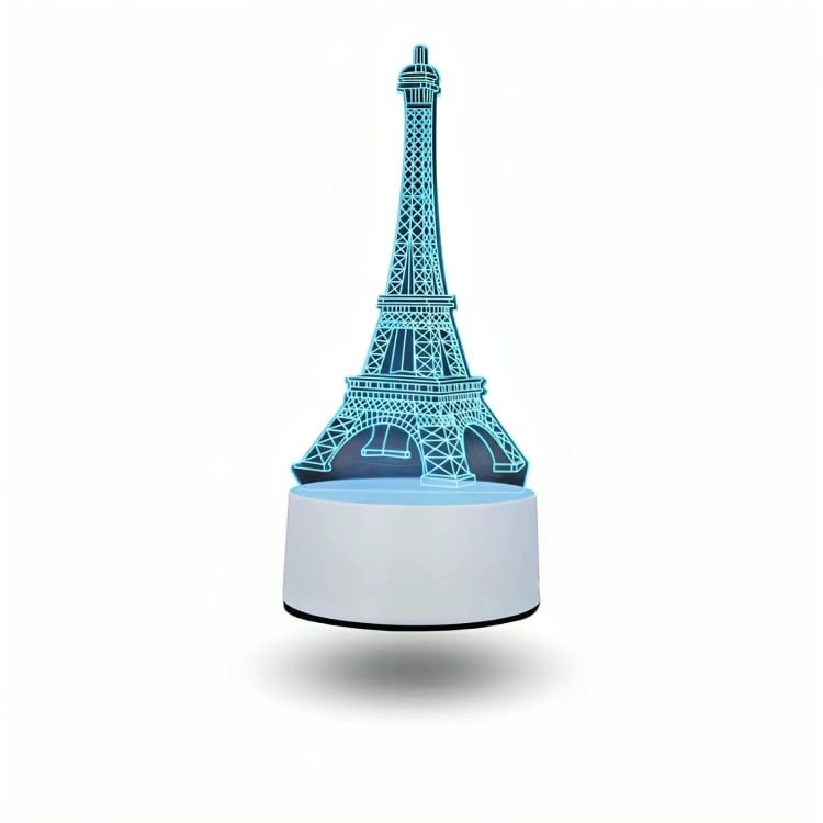 LAMPARA LED RGB VISUALIZACION 3D TORRE EIFEEL - 2