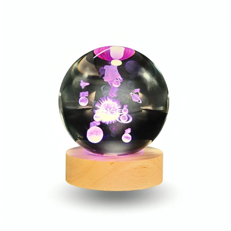 LAMPARA BOLA DE CRISTAL LED RGB COLORES ASTRONAUTA - 2