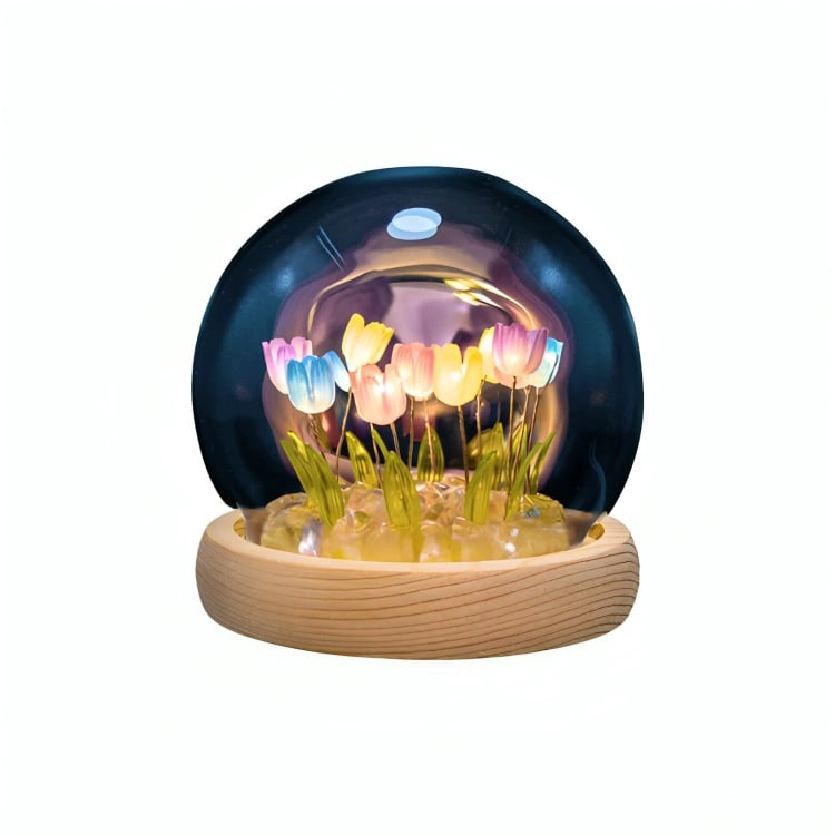 LAMPARA LED DECORATIVA TULIPAN EN CUPULA MULTICOLOR - 1