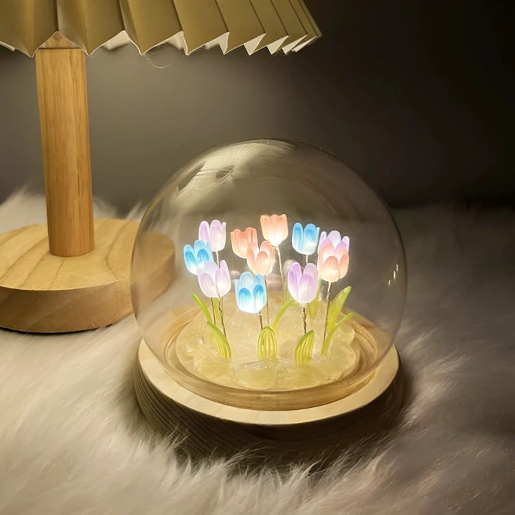 LAMPARA LED DECORATIVA TULIPAN EN CUPULA MULTICOLOR - 2
