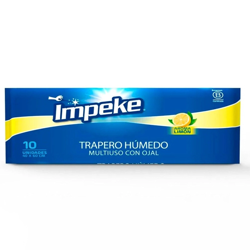 PACK X 4 TRAPERO HUMEDO MULTIUSO PARA PISO / LIMON – IMPEKE - 1