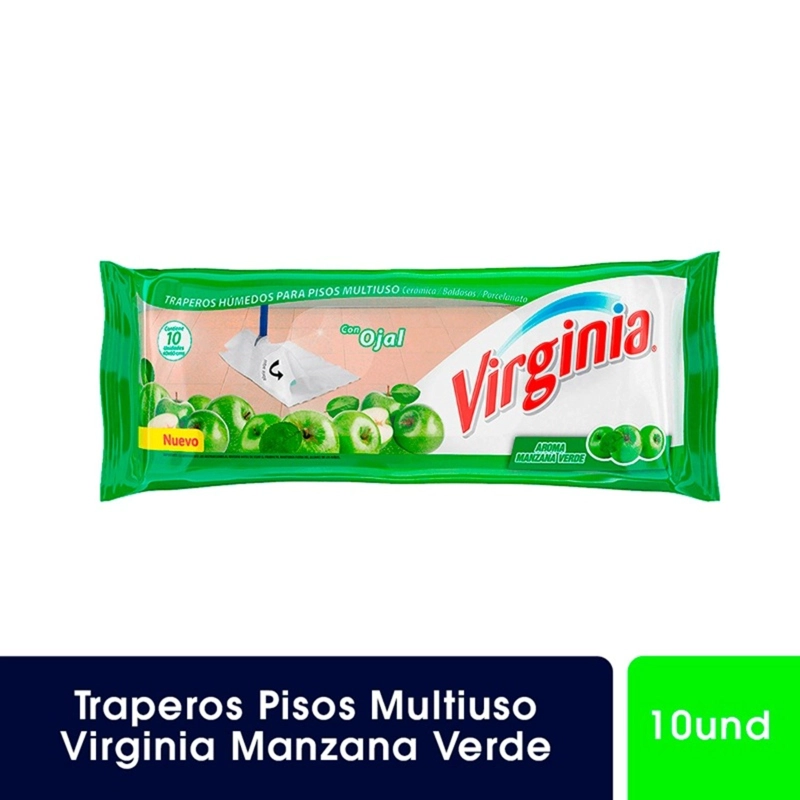 PACK X 4 TRAPERO HUMEDO 10 UND / MANZANA VERDE – VIRGINIA - 1