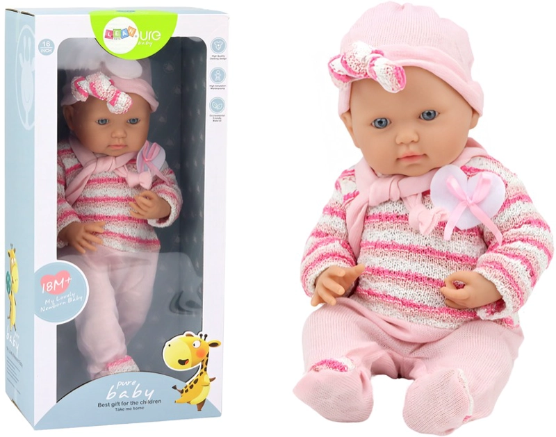 MUÑECA BEBE REBORN JUGUETE REALISTA 35CM ROSA - 2