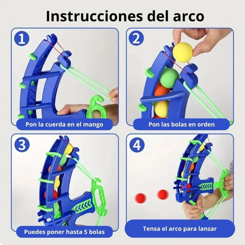 JUGUETE ARCO LANZADOR DE BOLAS TIRO AL BLANCO MORADO - 4