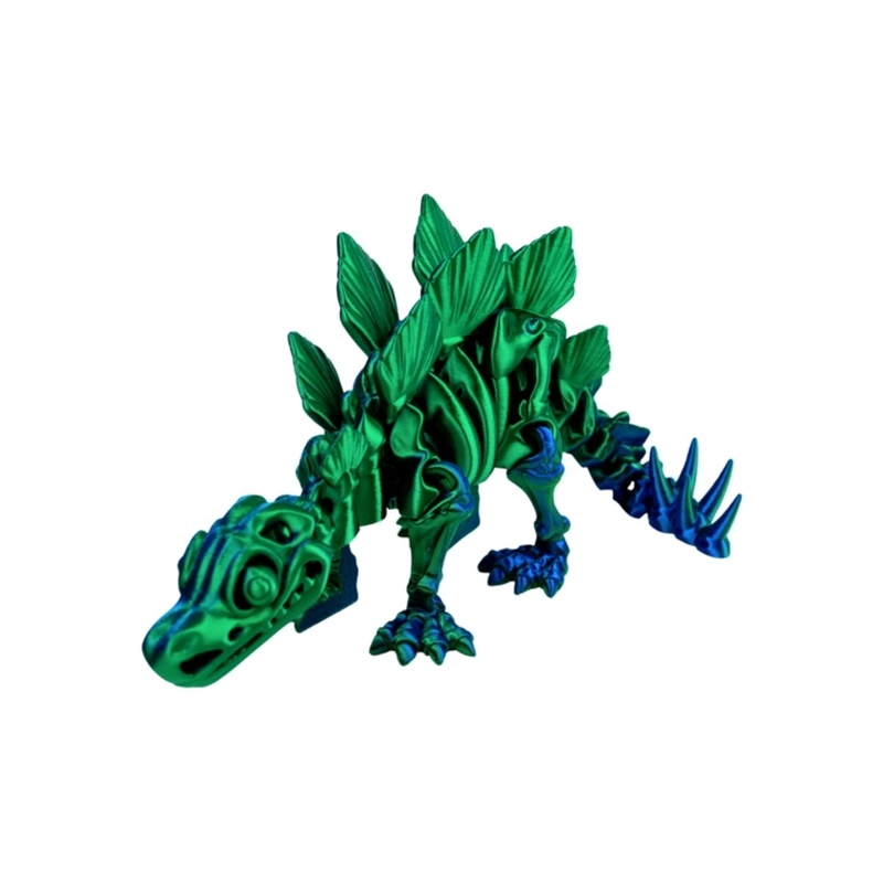 JUGUETE DINOSAURIO ESTEGOSAURIO TORNASOL IMPRESION 3D VERDE - 2