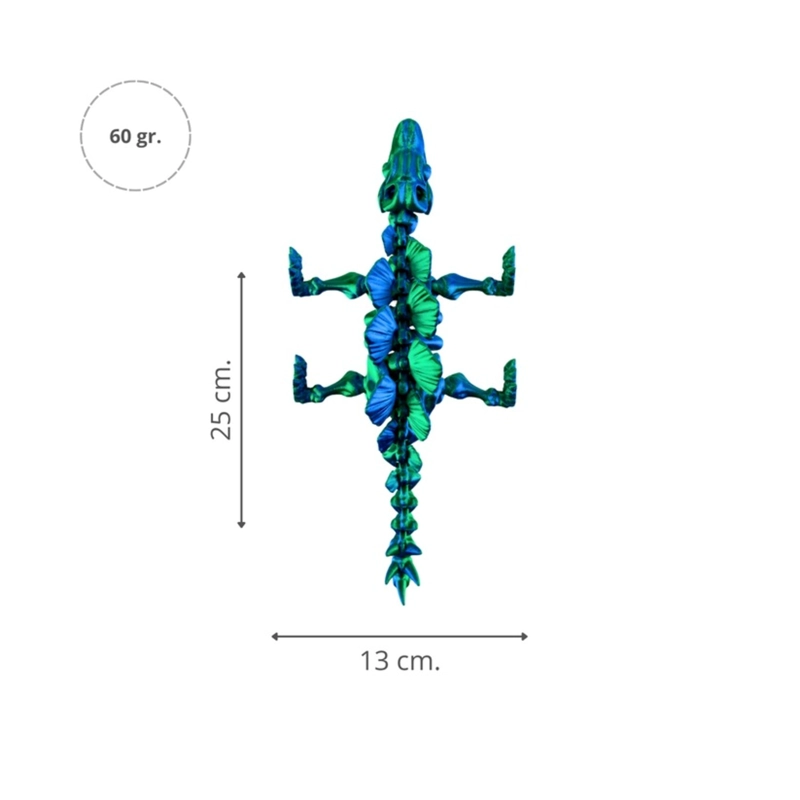 JUGUETE DINOSAURIO ESTEGOSAURIO TORNASOL IMPRESION 3D VERDE - 3