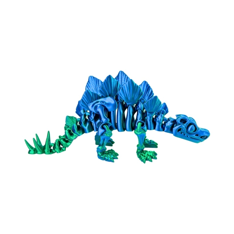 JUGUETE DINOSAURIO ESTEGOSAURIO TORNASOL IMPRESION 3D VERDE - 4