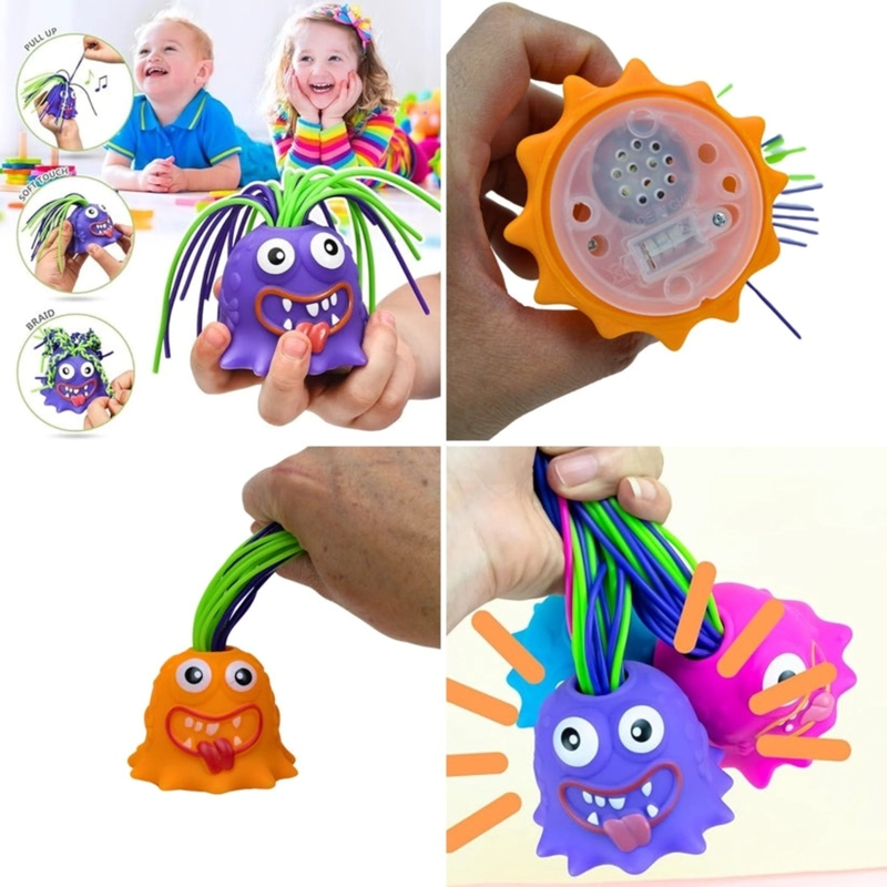PACK X 4 MUÑECO ANTI ESTRE S SCREAM MONSTER JALANDO EL PELO VERDE - 5