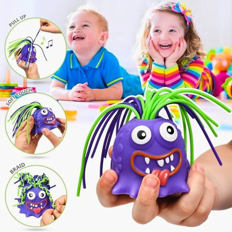 PACK X 4 MUÑECO ANTI ESTRE S SCREAM MONSTER JALANDO EL PELO VERDE - 6