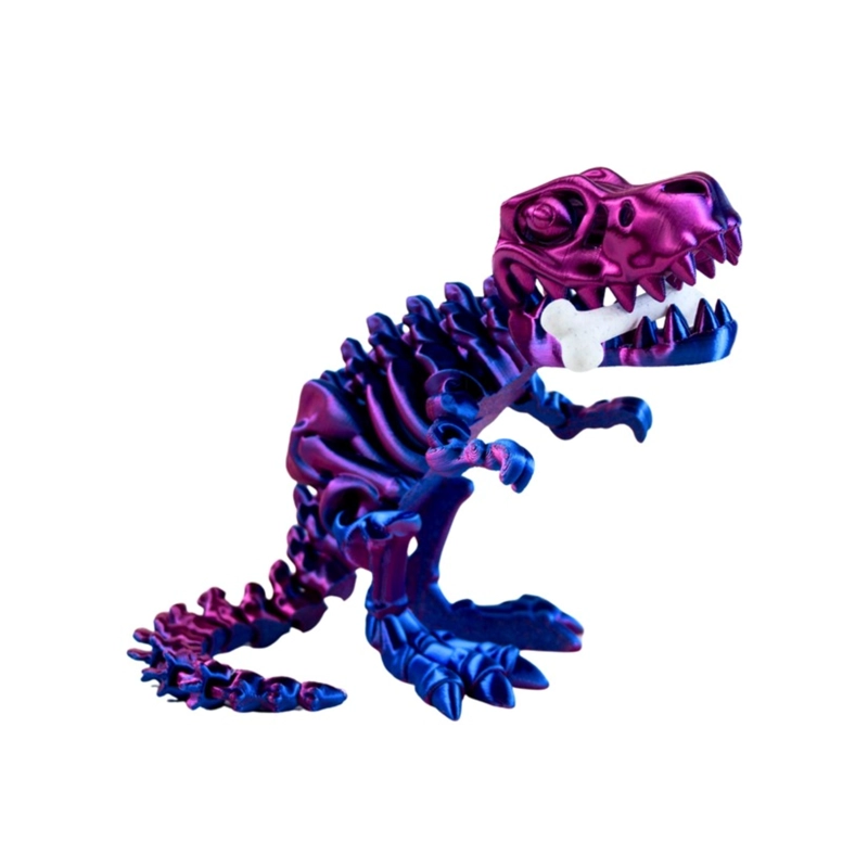 JUGUETE DINOSAURIO T-REX TORNASOL IMPRESION 3D MORADO - 2