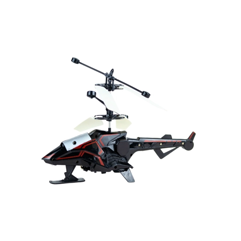 HELICOPTERO DE JUGUETE VOLADOR POR INDUCCION CON CONTROL REMOTO NEGRO ROJO - 3