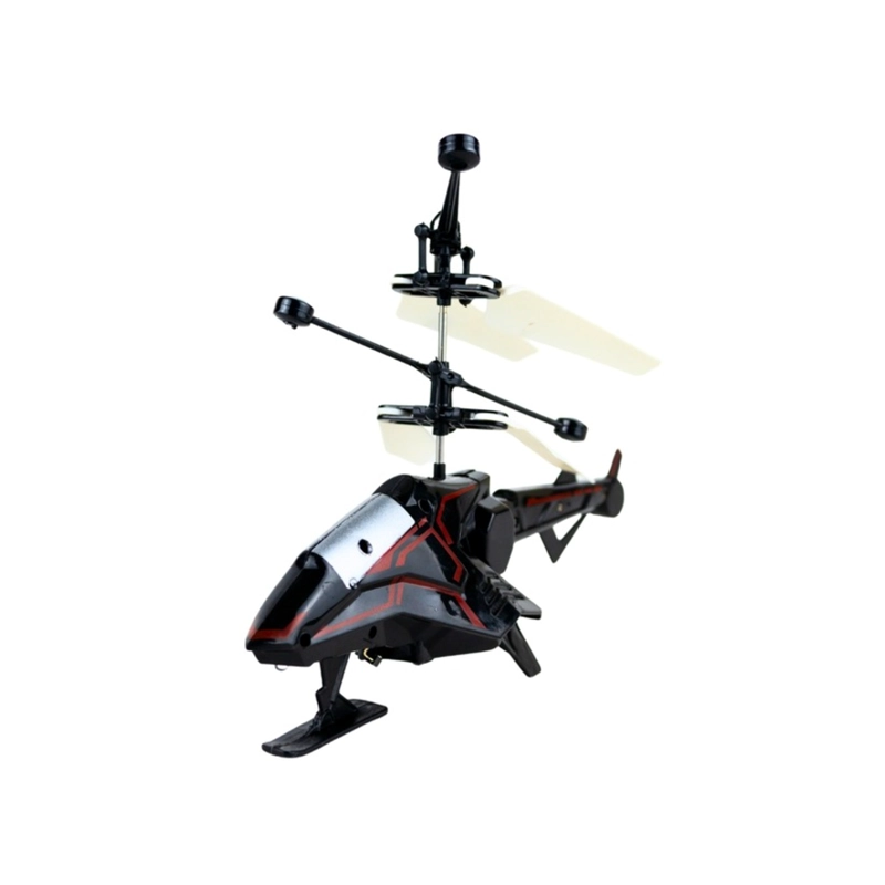 HELICOPTERO DE JUGUETE VOLADOR POR INDUCCION CON CONTROL REMOTO NEGRO ROJO - 4