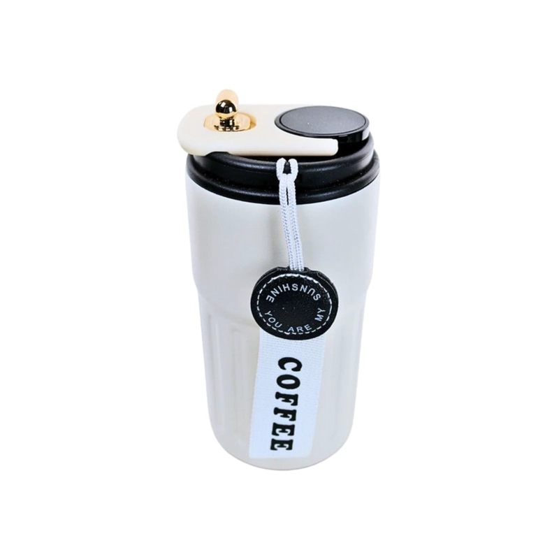 VASO TE RMICO DE ACERO INOXIDABLE TERMOMETRO 460 ML NEGRO - 1