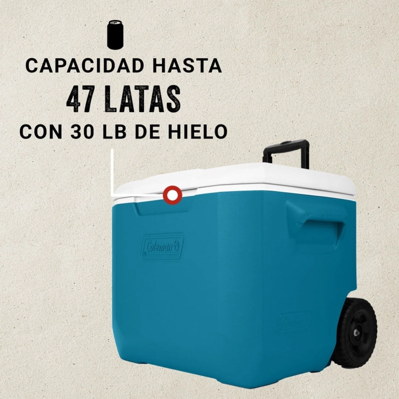 COOLER COLEMAN CHILLER 60QTS/57 LITROS AZUL OCEAN - 6