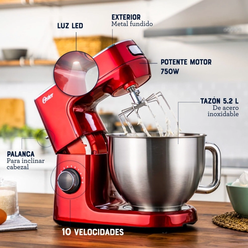 BATIDORA PLANETARIA OSTER® FPSTSMPL3R CON 10 VELOCIDADES - 2